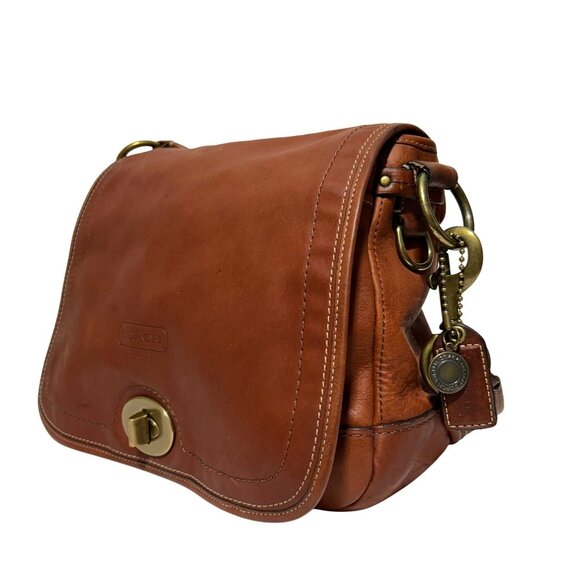 Coach Vintage Legacy Brown Leather Shoulder Bag with Turnlock Closure Purse - Picture 1 of 15